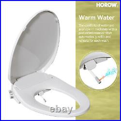 HOROW Bidet Toilet Seat Combo WithWarm Water Flush Instant heating Night Light