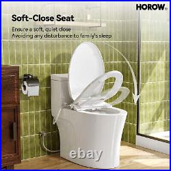 HOROW Bidet Toilet Seat Combo WithWarm Water Flush Instant heating Night Light