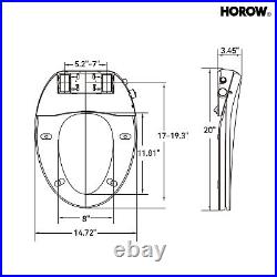 HOROW Bidet Toilet Seat Combo WithWarm Water Flush Instant heating Night Light