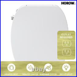 HOROW Bidet Toilet Seat Combo WithWarm Water Flush Instant heating Night Light