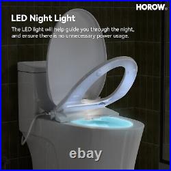 HOROW Bidet Toilet Seat Combo WithWarm Water Flush Instant heating Night Light