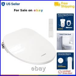 Heated Bidet Toilet Seat with Remote Control Self-Cleaning Nozzles Adjustable
