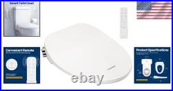 Heated Bidet Toilet Seat with Remote Control Self-Cleaning Nozzles Adjustable