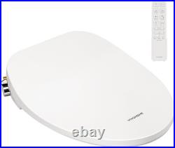Heated Bidet Toilet Seat with Remote Control Self-Cleaning Nozzles Adjustable