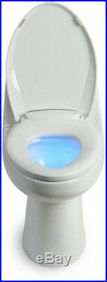 Heated Round Closed Front Toilet Seat (White) 3-Temp. Settings With LED Nightlight