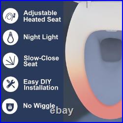 Heated Toilet Seat with Night Light, Elongated, Toilet Seat Warmer Heated Toilet Seat with Night Light, Elongated, Toilet Seat Warmer