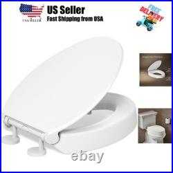 Hyten 3 Height, Elevated Soft Close Elongated Toilet Seat, Contoured Seat wi
