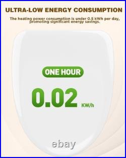 IliD Electrical Heated Elongated Toilet Seat, Three Levels of Seat Heating