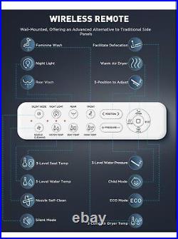IliD Smart Bidet Toilet Seat, Electric Elongated Ecoseat with Four Cleaning M