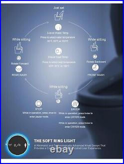 IliD Smart Bidet Toilet Seat, Electric Elongated Ecoseat with Four Cleaning M