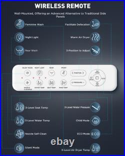 IliD Smart Bidet Toilet Seat, Electric Elongated Ecoseat with Four Cleaning M