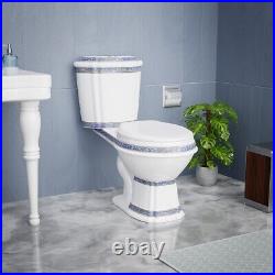 India Reserve Elongated 2 Piece Bathroom Toilet Dual Flush Push Button and Seat