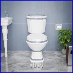 India Reserve Elongated 2 Piece Bathroom Toilet Dual Flush Push Button and Seat