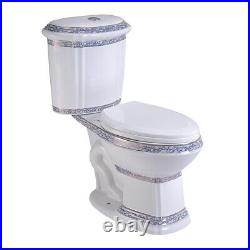 India Reserve Elongated 2 Piece Bathroom Toilet Dual Flush Push Button and Seat