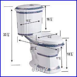 India Reserve Elongated 2 Piece Bathroom Toilet Dual Flush Push Button and Seat