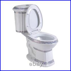 India Reserve Elongated 2 Piece Bathroom Toilet Dual Flush Push Button and Seat