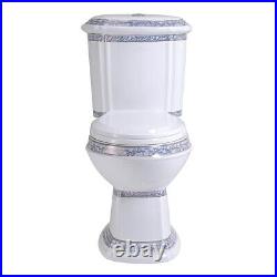 India Reserve Elongated 2 Piece Bathroom Toilet Dual Flush Push Button and Seat