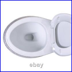 India Reserve Elongated 2 Piece Bathroom Toilet Dual Flush Push Button and Seat