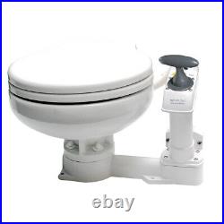 Johnson Pump Manual Marine Toilet Super Compact Boat Lavatory Plastic Seat White