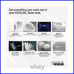 KOHLER 8298-0 C3-155 Elongated Bidet Toilet Seat, Heated Bidet, Bidets for Ex