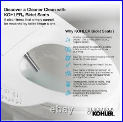 KOHLER 8298-0 C3-155 Elongated Bidet Toilet Seat Heated Bidet Self-Clean Nozzle
