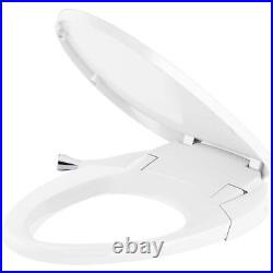 KOHLER Bidet Seat Non- Electric Elongated Shape White Polished Chrome Handles