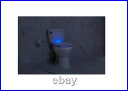 KOHLER Elongated Toilet Seat Closed Front 2 LED Light Quiet Close Lid Ice Grey