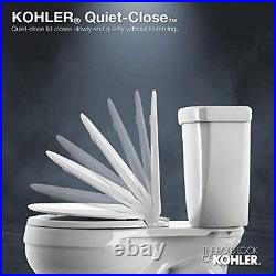 KOHLER K-4636-47 Cachet Elongated, Grip-Tight Bumpers, Quiet-Close Release Hinge