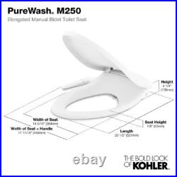 KOHLER Non-Electric Bidet Seat Plastic Elongated Toilet Adjust Water Spray White KOHLER Non-Electric Bidet Seat Plastic Elongated Toilet Adjust Water Spray White