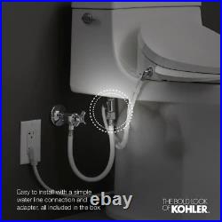 KOHLER Non-Electric Bidet Seat Plastic Elongated Toilet Adjust Water Spray White