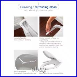 KOHLER Non-Electric Bidet Seat Plastic Elongated Toilet Adjust Water Spray White KOHLER Non-Electric Bidet Seat Plastic Elongated Toilet Adjust Water Spray White