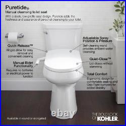KOHLER Non-Electric Bidet Seat Plastic Quiet-Close Elongated Toilets Biscuit
