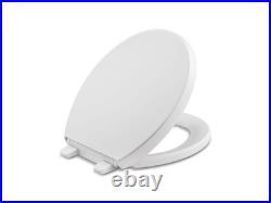 K-4009-0 Reveal Round Toilet Seat, with Grip-Tight Bumpers, Quiet-Close Seat