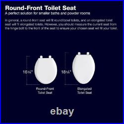 K-4009-0 Reveal Round Toilet Seat, with Grip-Tight Bumpers, Quiet-Close Seat