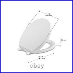 K-4009-0 Reveal Round Toilet Seat, with Grip-Tight Bumpers, Quiet-Close Seat