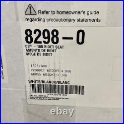 Kohler 8298-0 C3-155 Bidet Seat White Elongated Toilet Seat White New Open Box
