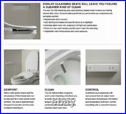 Kohler Elongated Closed Front Toilet Seat Lid Heated Warm Water Cleaning White