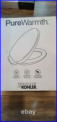 Kohler K-10515-0 PureWarmth heated Toilet Seat, night light Round, White NEW