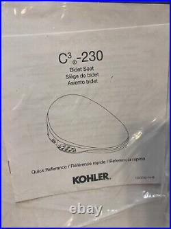 Kohler K-4108-0 C3-230 Elongated Bidet Toilet Heated Seat/ Dryer WithRemote NEW