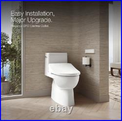 Kohler PureWash E880 Elongated Bidet Toilet Seat With Remote, Warm Water