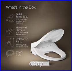 Kohler PureWash E880 Elongated Bidet Toilet Seat With Remote, Warm Water