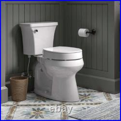 Kohler Round-Front Toilet Seat Plastic High-Rise Elevated Quiet-Close White Kohler Round-Front Toilet Seat Plastic High-Rise Elevated Quiet-Close White