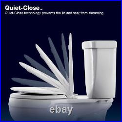Kohler Round-Front Toilet Seat Plastic High-Rise Elevated Quiet-Close White Kohler Round-Front Toilet Seat Plastic High-Rise Elevated Quiet-Close White