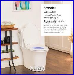 LumaWarm ELONGATED Heated Electric Warm Toilet Seat Nightlight White Open Box