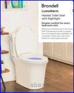 LumaWarm ROUND Heated Electric Warm Toilet Seat Nightlight White New