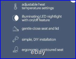 LumaWarm ROUND Heated Electric Warm Toilet Seat Nightlight White New