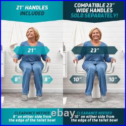 Lunderg Raised Toilet Seat with Handles Elongated Easy to Install Toilet Sea