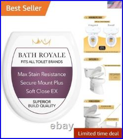 Luxurious Soft Close White Toilet Seat, Stain-Resistant & Easy to Clean
