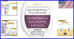 Luxurious Soft Close White Toilet Seat, Stain-Resistant & Easy to Clean
