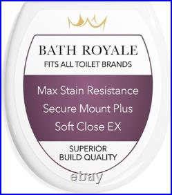 Luxurious Soft Close White Toilet Seat, Stain-Resistant & Easy to Clean